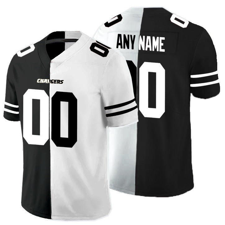 Custom LA.Chargers Black And White Split Vapor Untouchable Limited Jersey