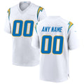 Custom LA.Chargers White Game Jersey