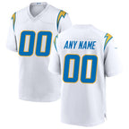Custom LA.Chargers White Game Jersey