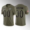 Custom LA.Rams ACTIVE PLAYER 2022 Olive Salute To Service Limited Stitched Jersey