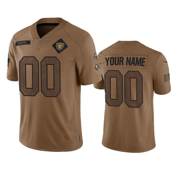 Custom LV.Raiders Active Player 2023 Brown Salute To Service Limited Stitched Jersey