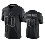 Custom LV.Raiders Active Player Black Reflective Limited Stitched Jersey