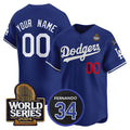 Custom Los Angeles Dodgers ACTIVE PLAYER Royal 2024 World Series With Fernando Memorial Patch Limited Stitched Baseball Jersey HELVY
