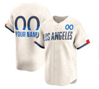 Custom Los Angeles Dodgers Active Player Cream 2024 City Connect Limited Stitched Baseball Jersey HELVY