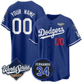 Custom Los Angeles Dodgers Active Player Royal 2025 World Series With No.34 Patch Limited Stitched Baseball Jersey HELVY