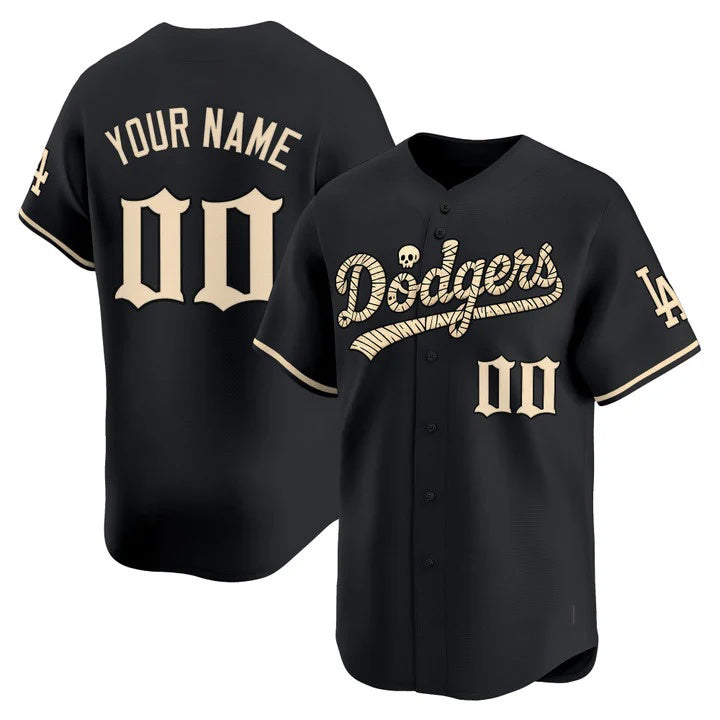 Custom Los Angeles Dodgers Black 'Halloween Mummy Edition' Premier Limited - Stitched Baseball Jersey