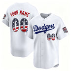 Custom Los Angeles Dodgers White USA 250 Fourth of July Limited Stitched Jersey