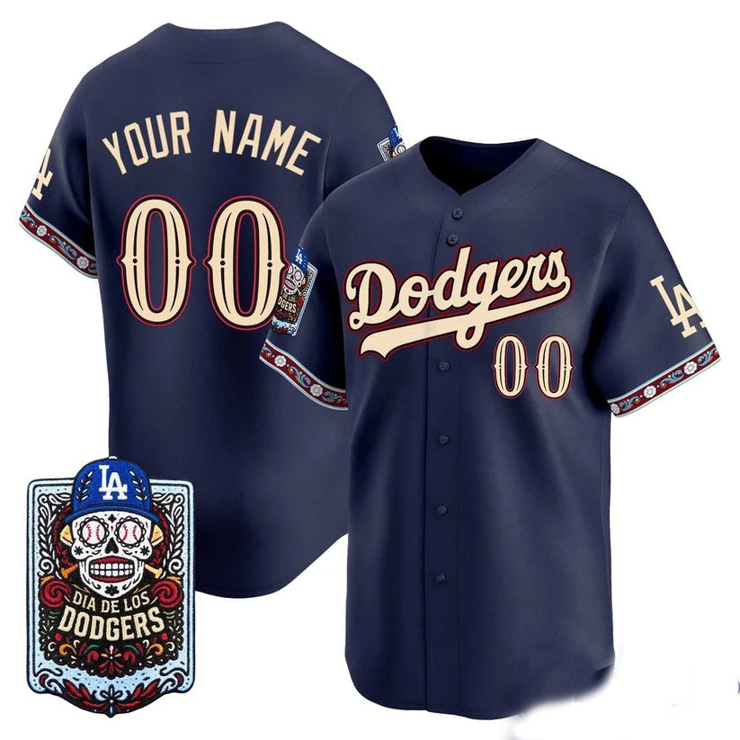 Custom Los Angeles Dodgers x Dia De Los Muertos Navy 2026 Baseball Jersey