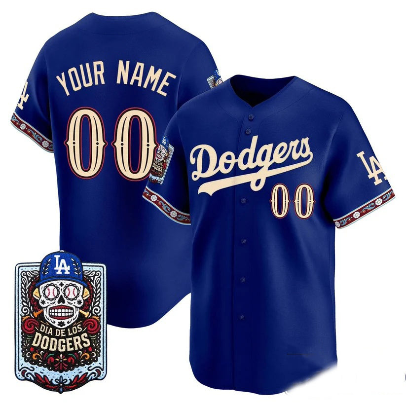 Custom Los Angeles Dodgers x Dia De Los Muertos Royal 2026 Baseball Jersey