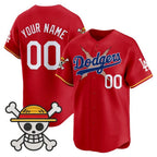 Custom Los Angeles Dodgers x One Piece Red 2025 Vapor Premier Limited Jersey - Stitched Baseball Jersey