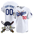 Custom Los Angeles Dodgers x One Piece White Zoro Patch Vapor Premier Limited Jersey - Stitched Baseball Jersey