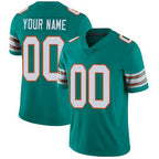 Custom M.Dolphins Alternate Aqua Green Stitched Vapor Untouchable Limited Jersey