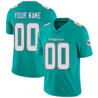 Custom M.Dolphins Home Aqua Green Stitched Vapor Untouchable Limited Jersey