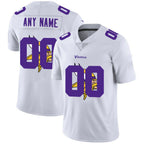 Custom MN.Vikings White Team Big Logo Vapor Untouchable Limited Jersey