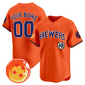 Custom Milwaukee Brewers x Dragon Ball Orange Vapor Premier Limited Jersey - All Stitched Baseball Jersey
