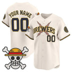 Custom Milwaukee Brewers x One Piece Cream Vapor Premier Limited Jersey - Stitched Baseball Jersey