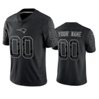 Custom NE.Patriots Active Player Black Reflective Limited Stitched Jersey