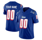 Custom NE.Patriots Active Player Blue 2023 F.U.S.E. Throwback Limited Stitched Jersey