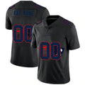Custom NE.Patriots Black Team Logo Dual Overlap Limited Jersey