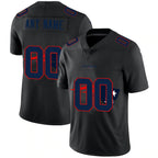 Custom NE.Patriots Black Team Logo Dual Overlap Limited Jersey