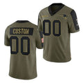 Custom NE.Patriots Olive 2021 Salute To Service Limited Stitched Jersey