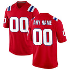 Custom NE.Patriots Red Alternate Jersey