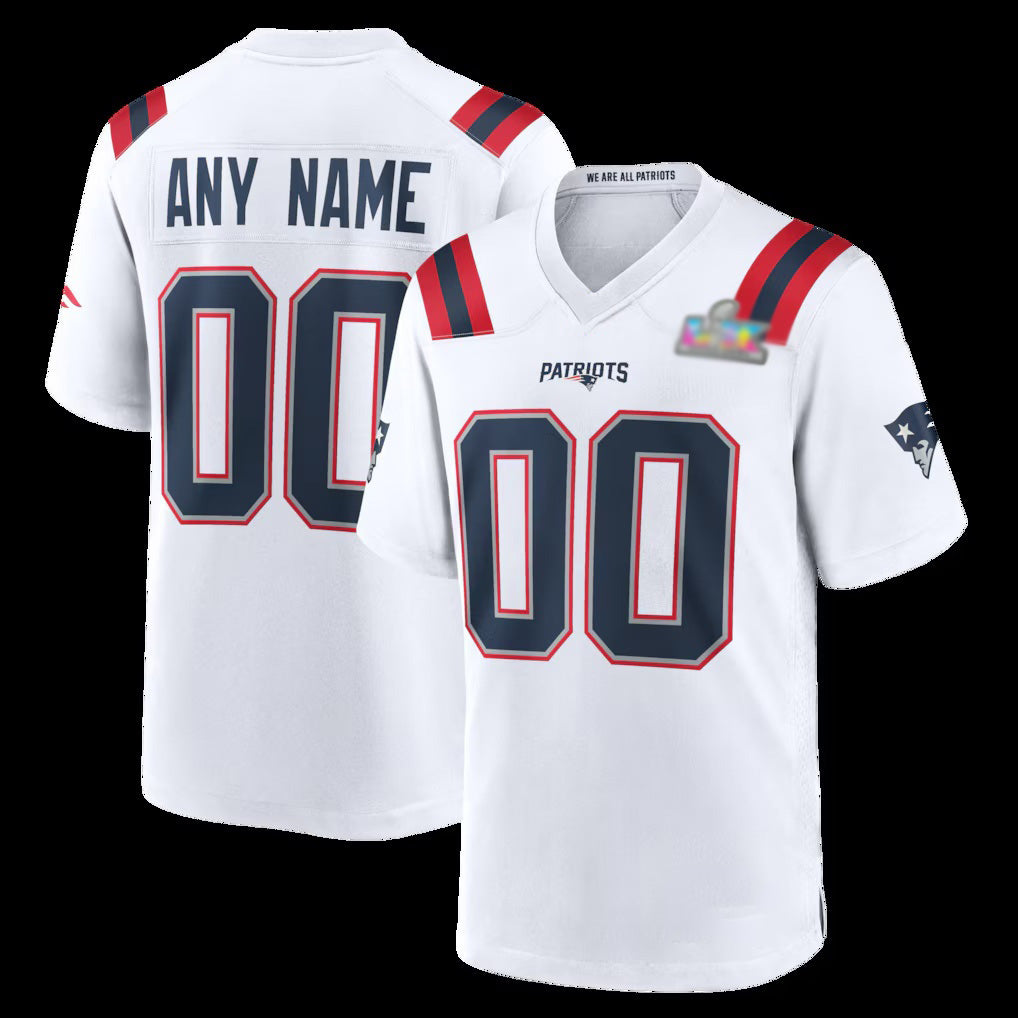 Custom NE.Patriots White LX Game Jersey