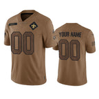 Custom NO.Saints Active Player 2023 Brown Salute To Setvice Limited Stitched Jersey