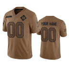 Custom NY.Giants Active Player 2023 Brown Salute To Setvice Limited Stitched Jersey