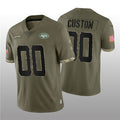 Custom NY.Jets ACTIVE PLAYER 2022 Olive Salute To Service Limited Stitched Jersey