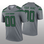 Custom NY.Jets Gray Inverted Legend Jersey