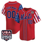 Custom New York Mets America 250 Edition Vapor Premier Limited Red Stitched Baseball Jersey