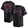 Custom New York Mets Black Alternate Limited Baseball Jersey HELVY