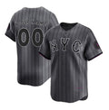 Custom New York Mets Graphite 2024 City Connect Limited Stitched Baseball Jersey HELVY