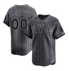 Custom New York Mets Graphite 2024 City Connect Limited Stitched Baseball Jersey HELVY