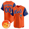 Custom New York Mets x Dragon Ball Royal Orange Vapor Premier Limited Jersey - All Stitched Baseball Jersey