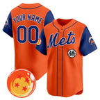 Custom New York Mets x Dragon Ball Royal Orange Vapor Premier Limited Jersey - All Stitched Baseball Jersey