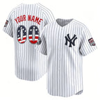 Custom New York Yankees White USA 250 Fourth of July Limited Stitched Jersey