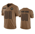 Custom P.Eagles Active Player 2023 Brown Salute To Setvice Limited Stitched Jersey