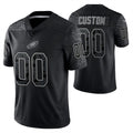 Custom P.Eagles Active Player Black Reflective Limited Stitched Jersey