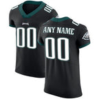 Custom P.Eagles Black Vapor Untouchable Elite Jersey