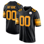 Custom P.Steelers Black Alternate Game Jersey