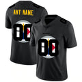 Custom P.Steelers Black Team Logo Dual Overlap Limited Jersey