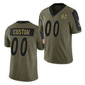 Custom P.Steelers Olive ACTIVE PLAYER 2021 Salute To Service Limited Stitched Jersey