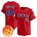 Custom Philadelphia Phillies x Dragon Ball Red Vapor Premier Limited Jersey - All Stitched Baseball Jersey