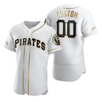 Custom Pittsburgh Pirates White Stitched Flex Base Golden Edition Baseball Jersey