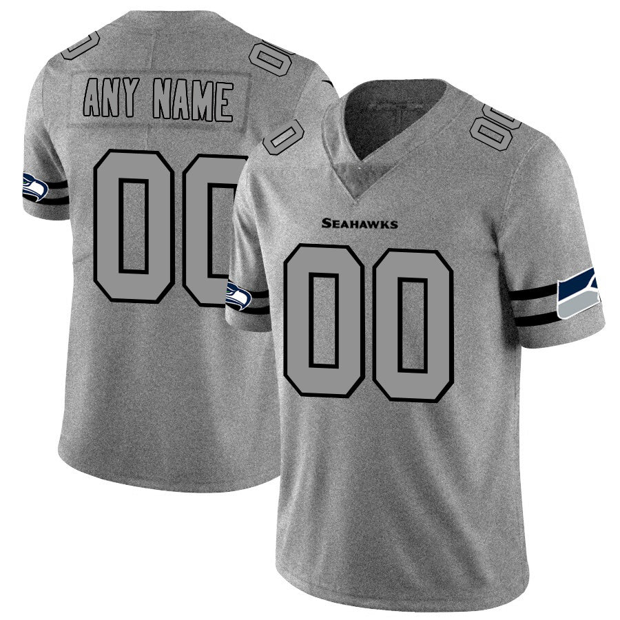 Custom S.Seahawks 2019 Gray Gridiron Gray Vapor Untouchable Limited Jersey