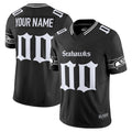 Custom S.Seahawks Active Player Black 2025 F.U.S.E. 'Gothic Rain City Shadows Edition' Vapor Limited Stitched Jersey