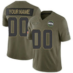 Custom S.Seahawks Active Player Olive 2025 F.U.S.E. Salute to Service Limited Stitched Jersey