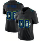 Custom S.Seahawks Black Team Logo Dual Overlap Limited Jersey